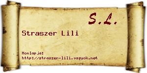 Straszer Lili névjegykártya